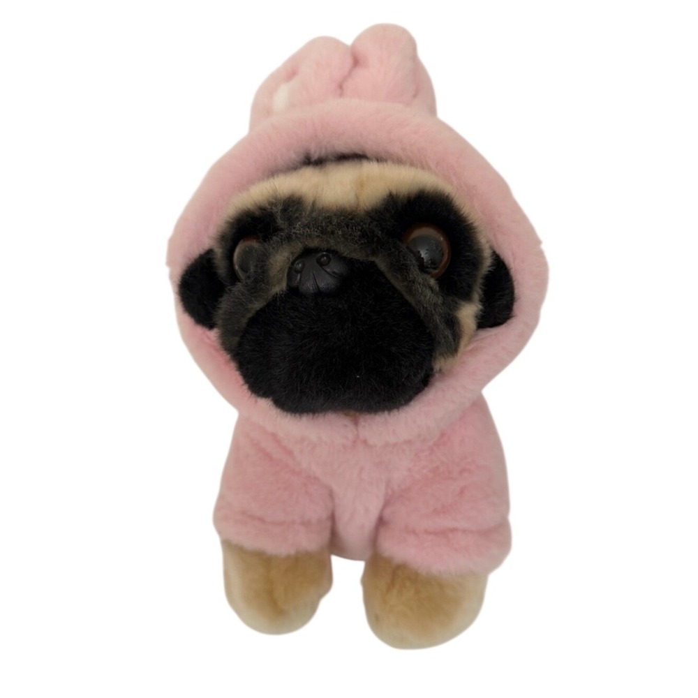 Doug The Pug Pink Bunny Outfit Plush